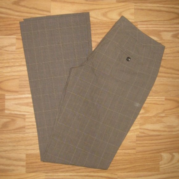 The Limited Drew Fit Tan Plaid Dress Pants - Picture 1 of 6